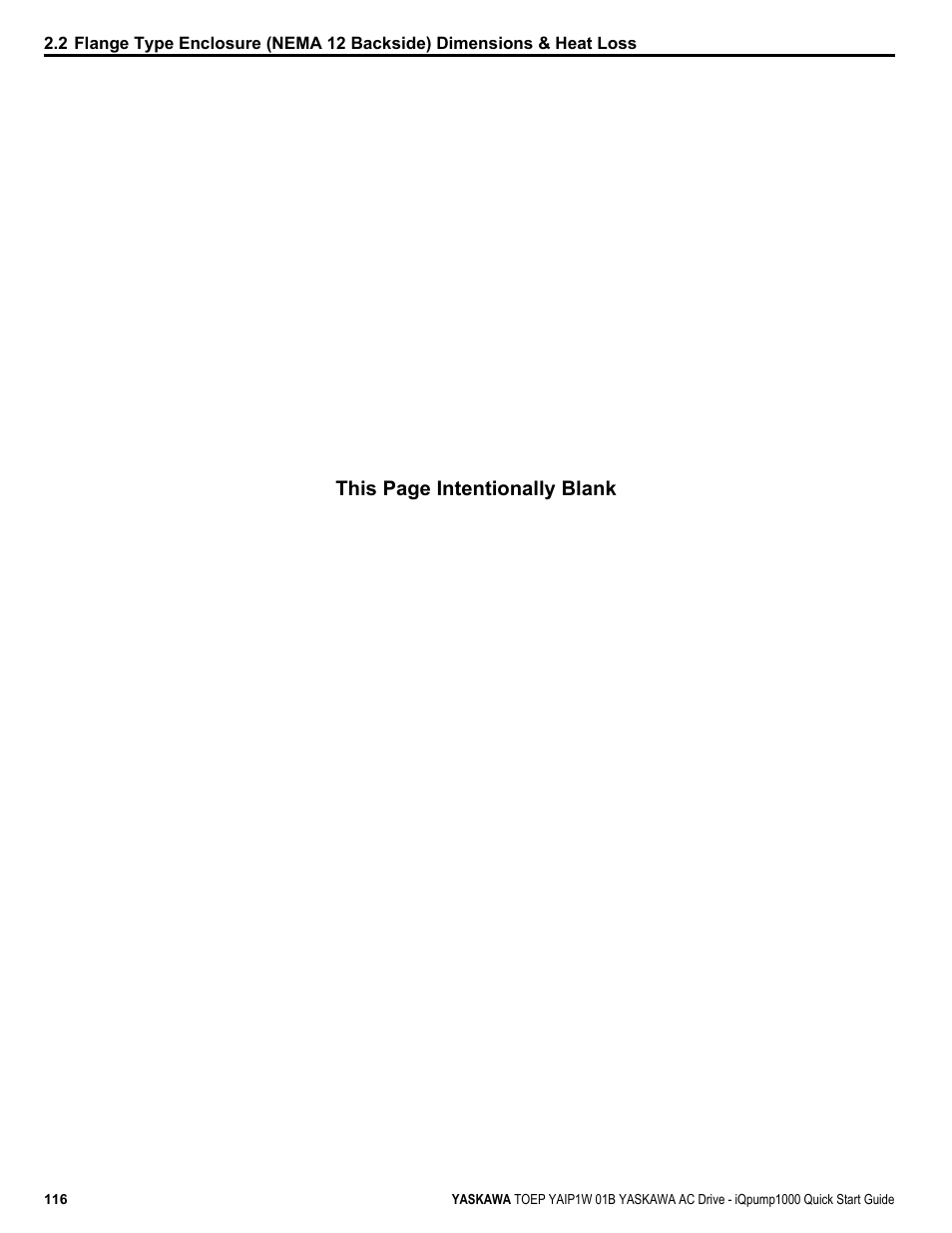 This page intentionally blank | Yaskawa iQpump1000 AC Drive Quick Start User Manual | Page 116 / 470