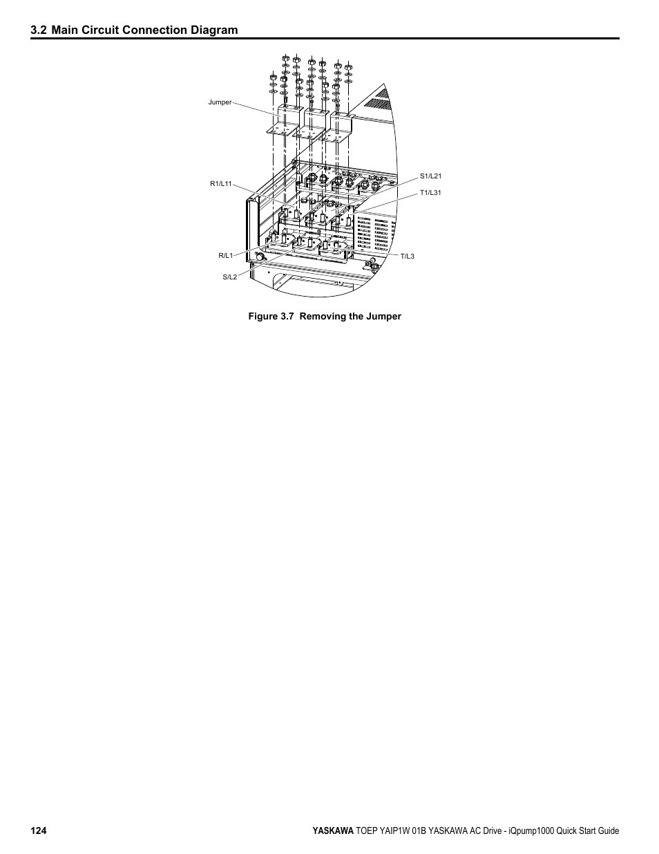 Figure 3.7, 2 main circuit connection diagram | Yaskawa iQpump1000 AC Drive Quick Start User Manual | Page 124 / 470