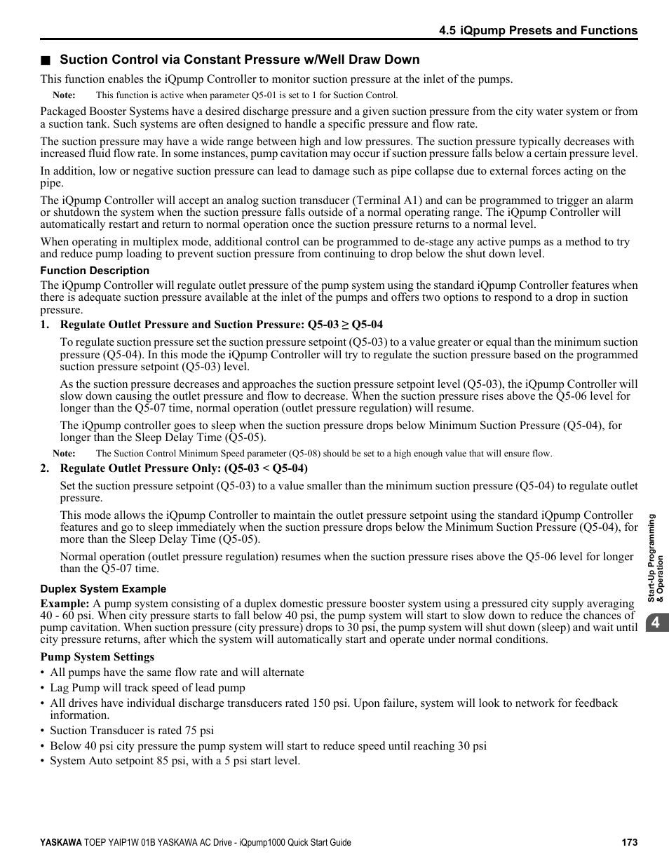 Yaskawa iQpump1000 AC Drive Quick Start User Manual | Page 173 / 470