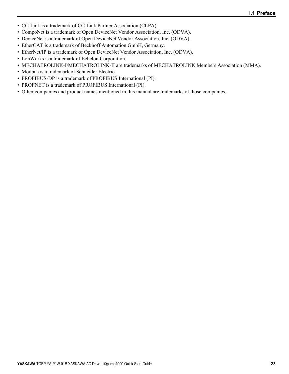 Yaskawa iQpump1000 AC Drive Quick Start User Manual | Page 23 / 470