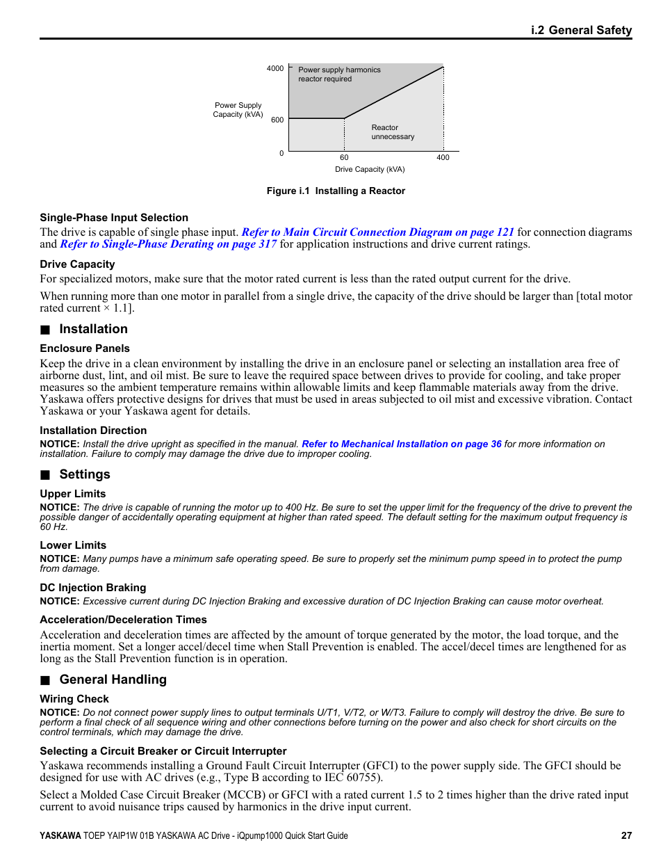 Yaskawa iQpump1000 AC Drive Quick Start User Manual | Page 27 / 470