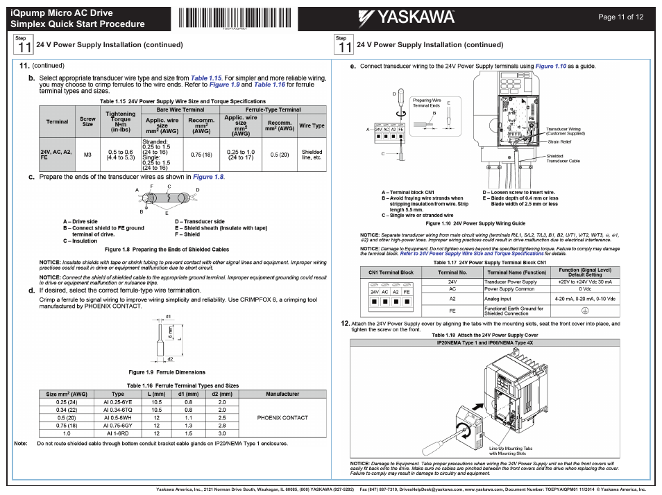 Yaskawa iQpump Micro AC Drive User Manual | Page 11 / 12