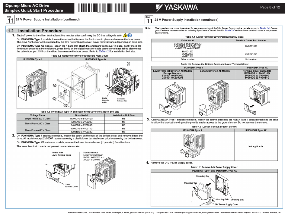 Yaskawa iQpump Micro AC Drive User Manual | Page 8 / 12