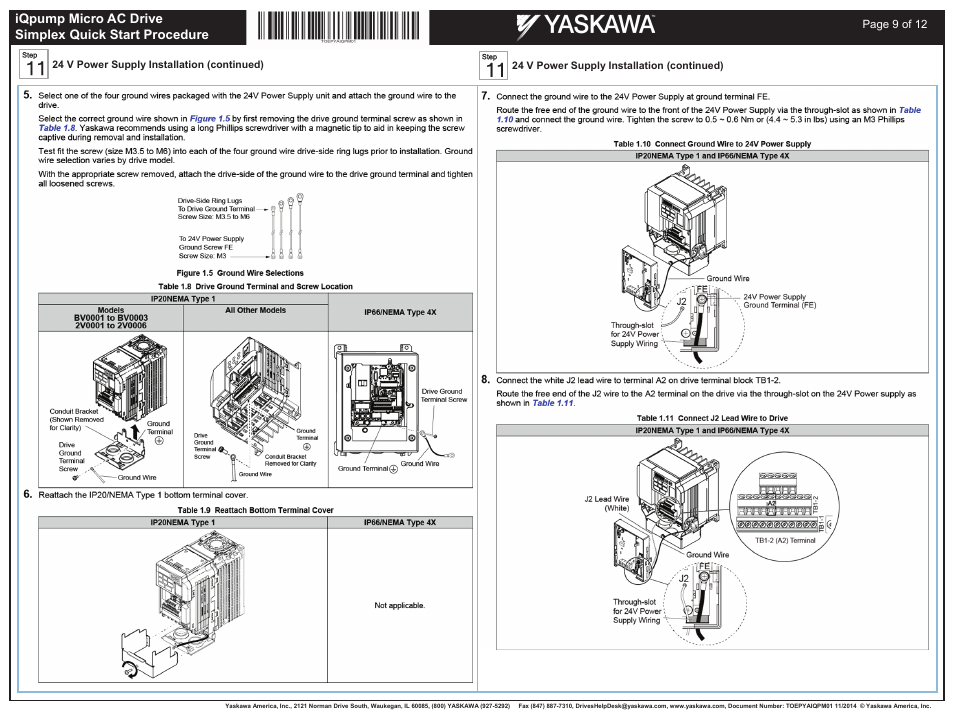 Yaskawa iQpump Micro AC Drive User Manual | Page 9 / 12