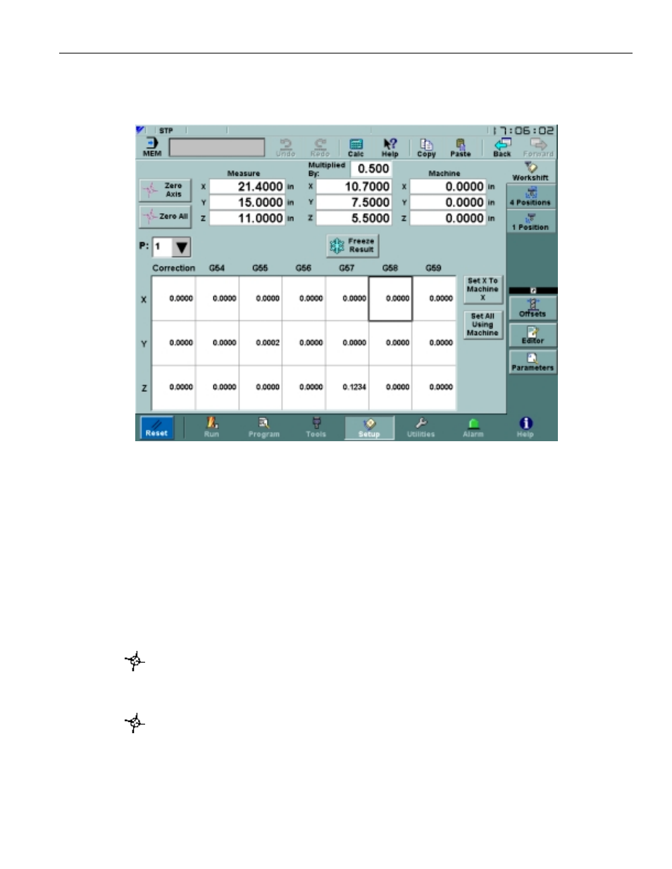 6 setup menu, 1 workshift screen, Figure 3.6.1.1. the setup workshift screen | Yaskawa PC NC User Manual | Page 114 / 439