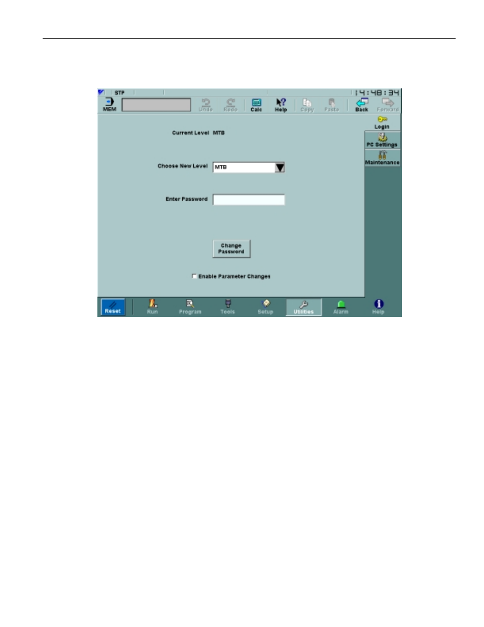 7 utilities menu, 1 login screen, Figure 3.7.1.1. the login screen | Yaskawa PC NC User Manual | Page 118 / 439