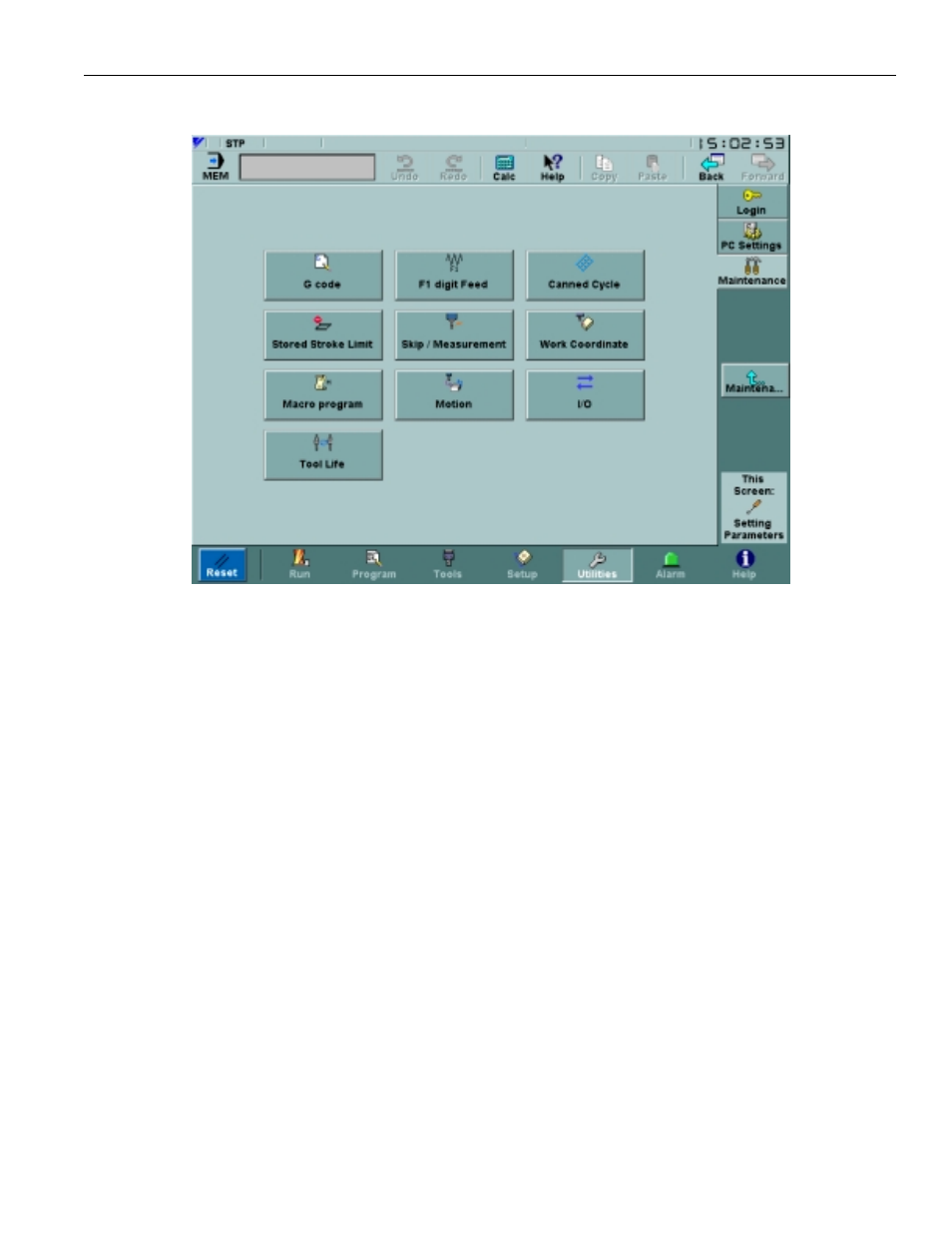 7 setting parameters screen, Figure 3.7.7.1. the setting parameters screen | Yaskawa PC NC User Manual | Page 128 / 439