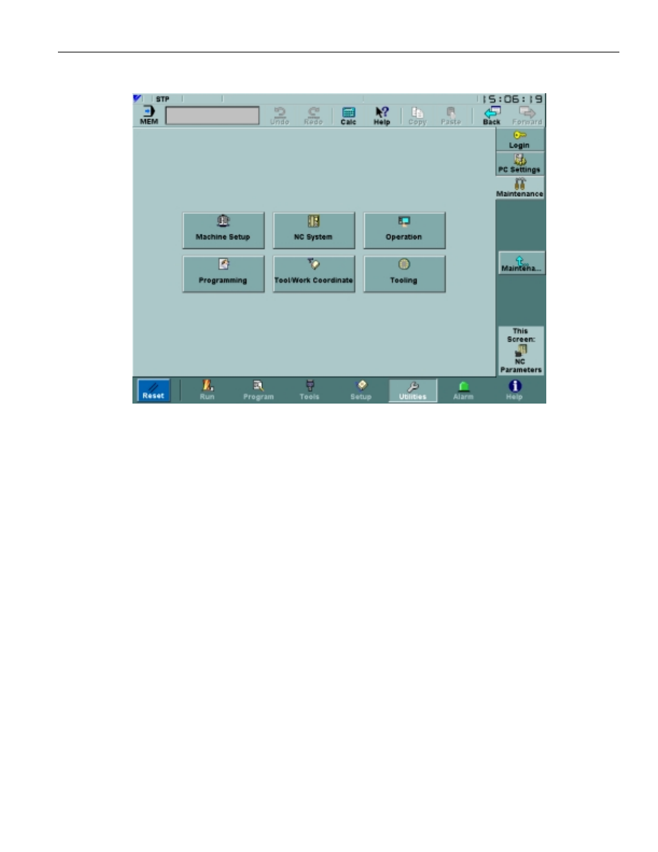8 nc parameters screen, Figure 3.7.8.1. the nc parameters screen | Yaskawa PC NC User Manual | Page 131 / 439