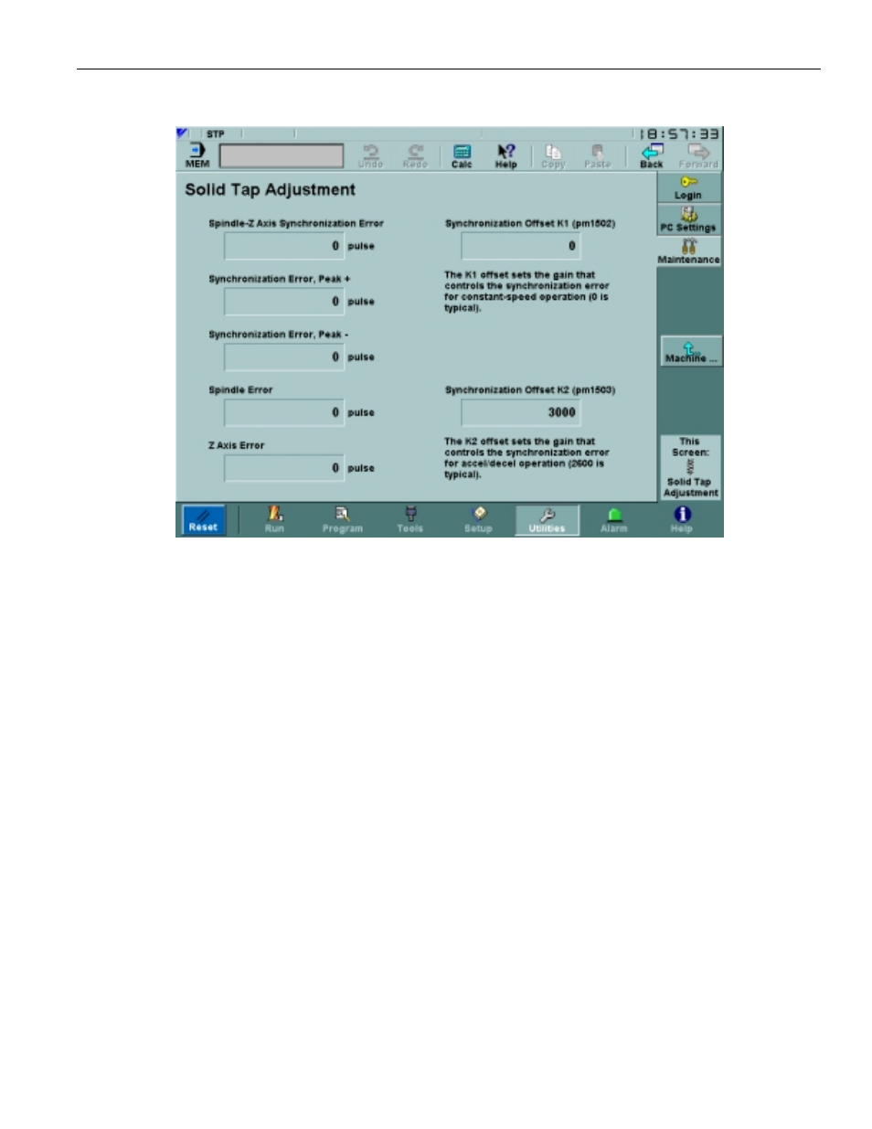 11 solid tap screen, Figure 3.7.11.1. the solid tap screen | Yaskawa PC NC User Manual | Page 135 / 439