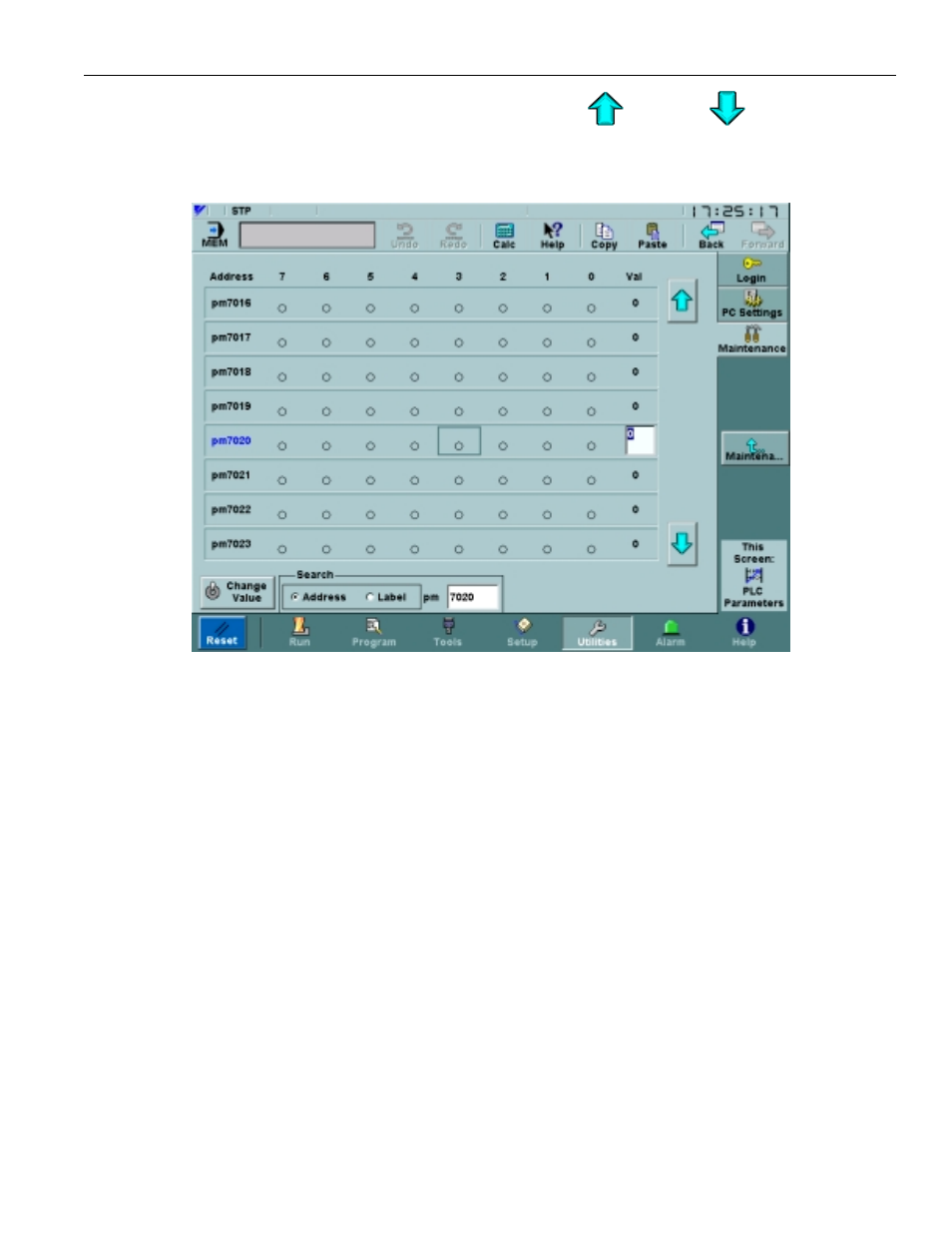 17 plc parameters screen, Figure 3.7.17.1. the plc parameters screen | Yaskawa PC NC User Manual | Page 144 / 439