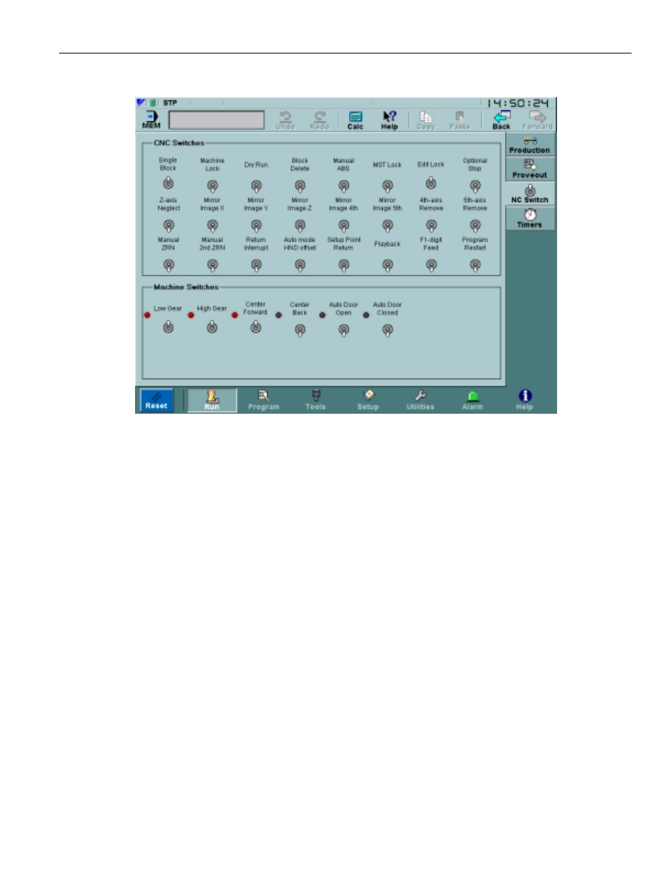 3 nc switch screen, Figure 3.3.3.1. the nc switch screen | Yaskawa PC NC User Manual | Page 90 / 439