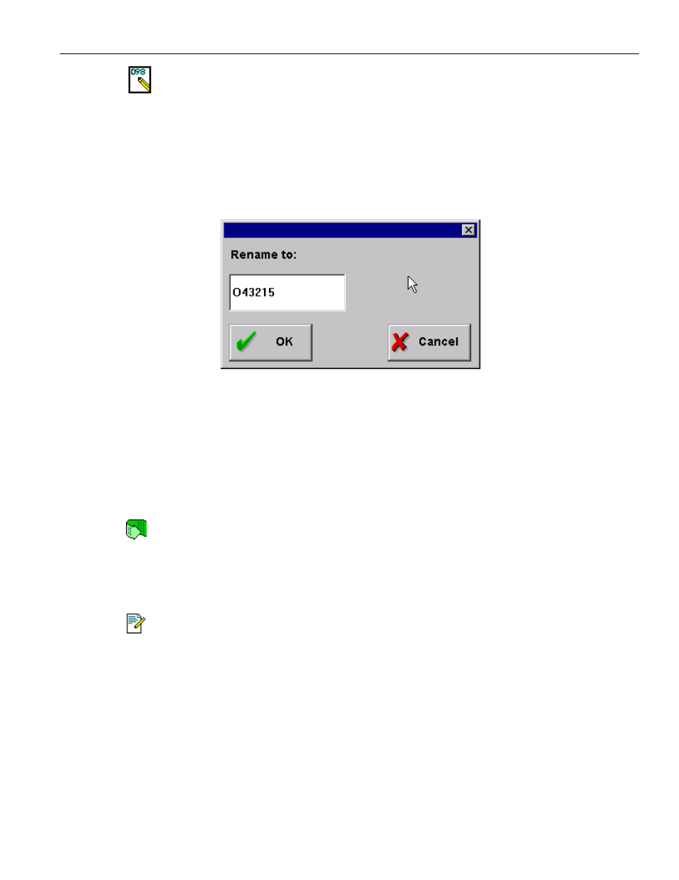 Figure 3.4.1.3. rename dialog | Yaskawa PC NC User Manual | Page 96 / 439