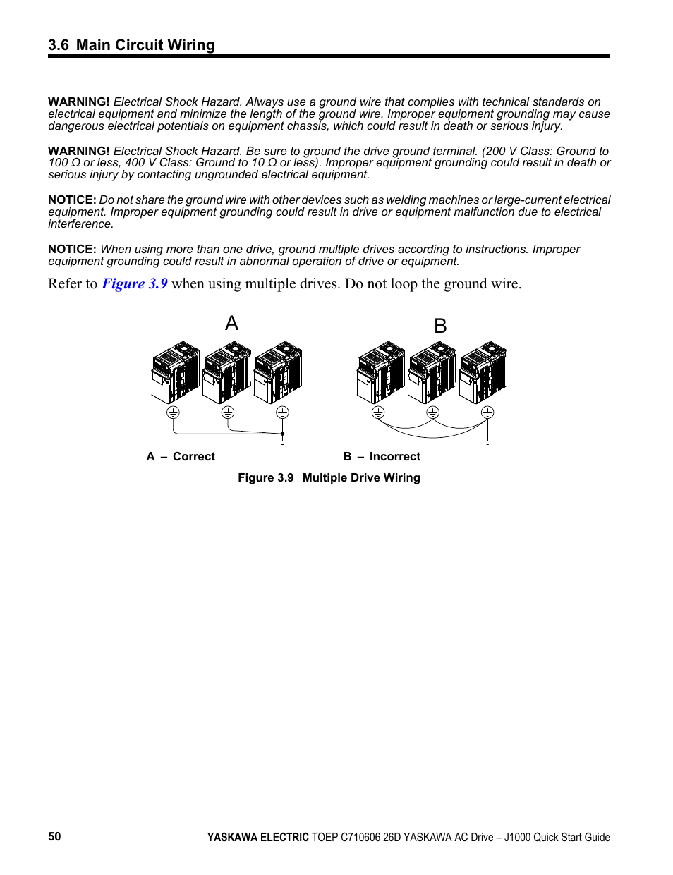Yaskawa J1000 Compact V/f Control Drive User Manual | Page 50 / 274