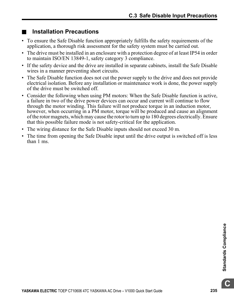 Yaskawa J1000 Compact Vector Control Drive User Manual | Page 235 / 244