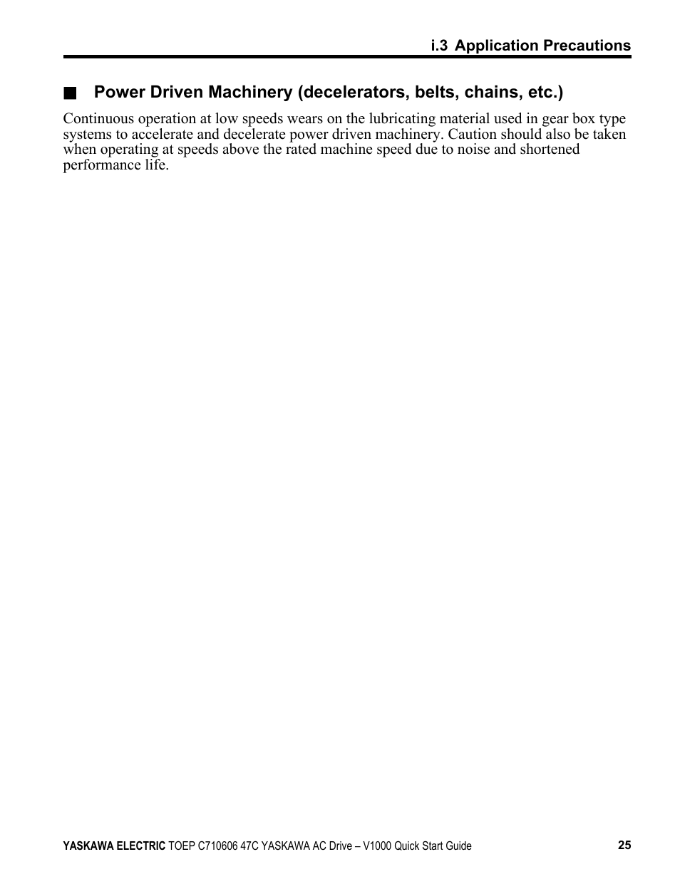 Yaskawa J1000 Compact Vector Control Drive User Manual | Page 25 / 244