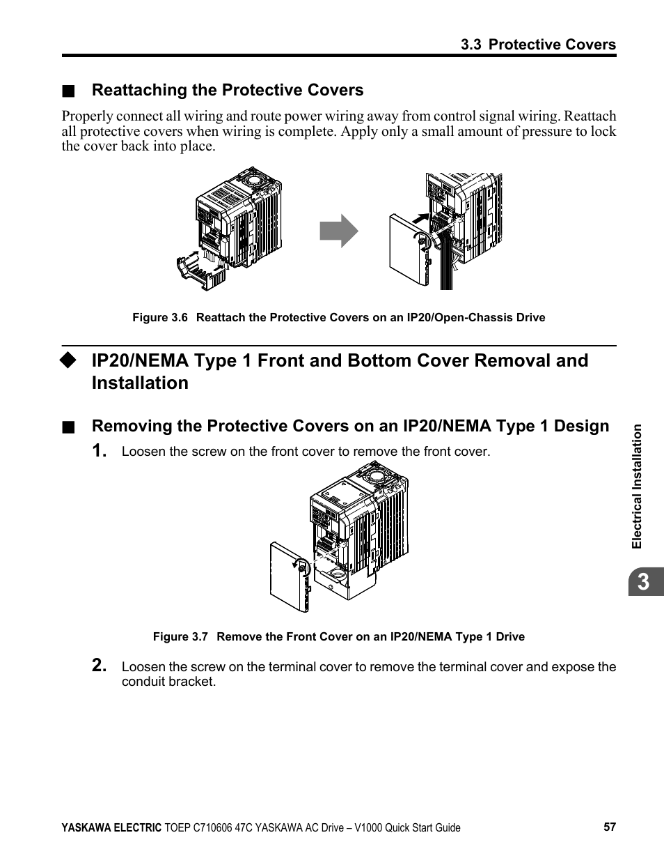 Installation | Yaskawa J1000 Compact Vector Control Drive User Manual | Page 57 / 244