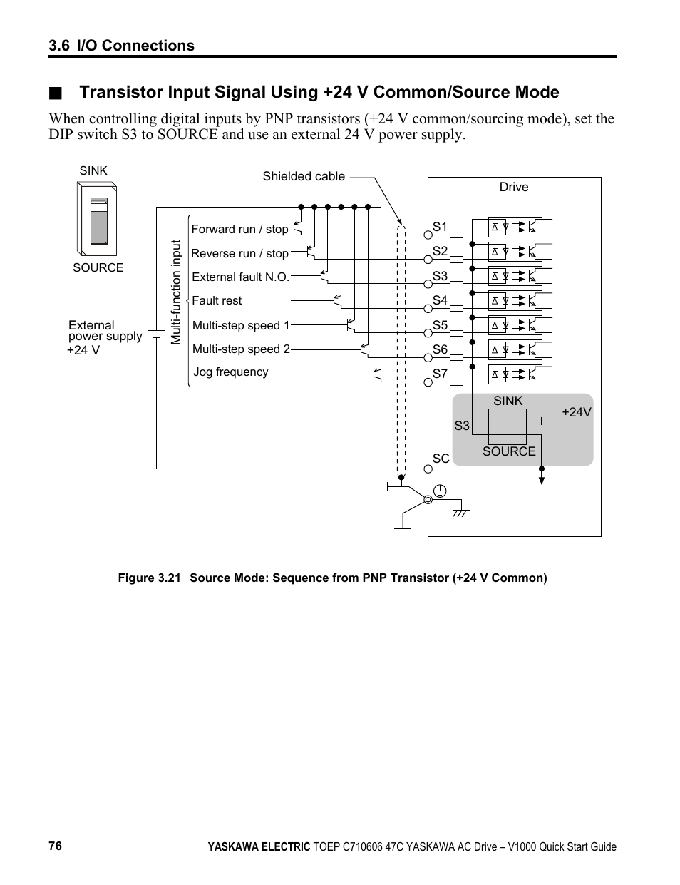 6 i/o connections | Yaskawa J1000 Compact Vector Control Drive User Manual | Page 76 / 244