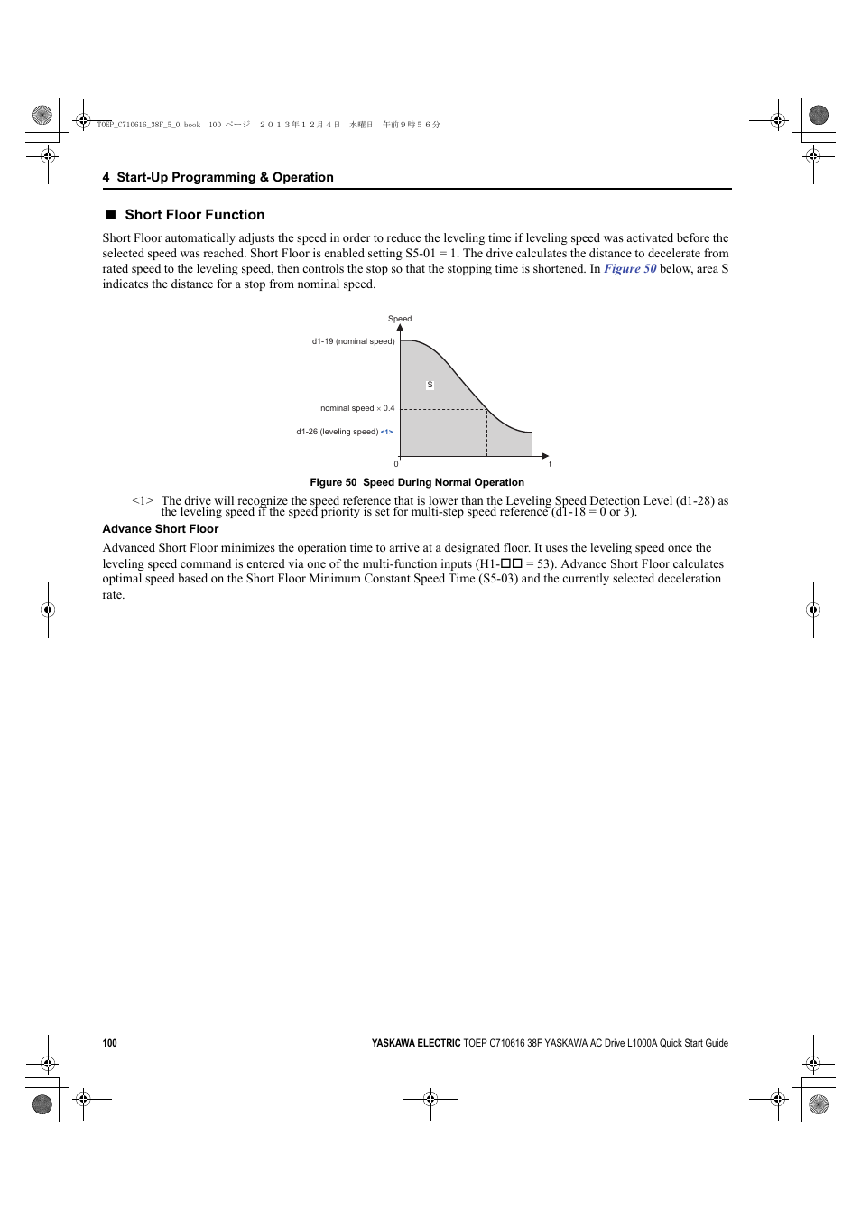 Short floor function | Yaskawa CIMR-LU Drives User Manual | Page 100 / 242