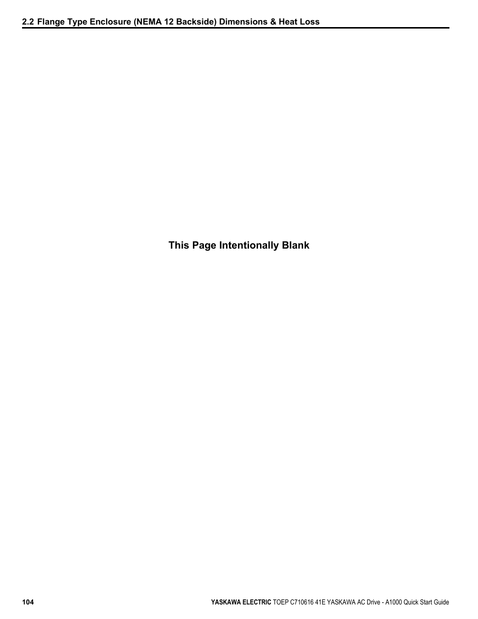This page intentionally blank | Yaskawa CIMR-AU 200V Drives User Manual | Page 104 / 374