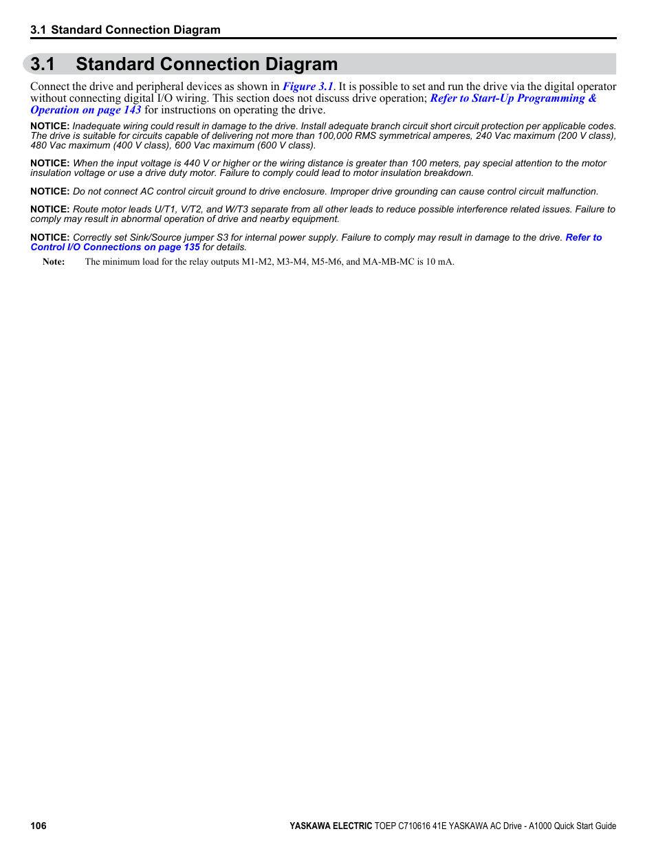 1 standard connection diagram, Standard connection diagram | Yaskawa CIMR-AU 200V Drives User Manual | Page 106 / 374