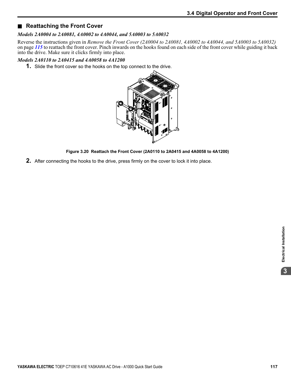 Yaskawa CIMR-AU 200V Drives User Manual | Page 117 / 374