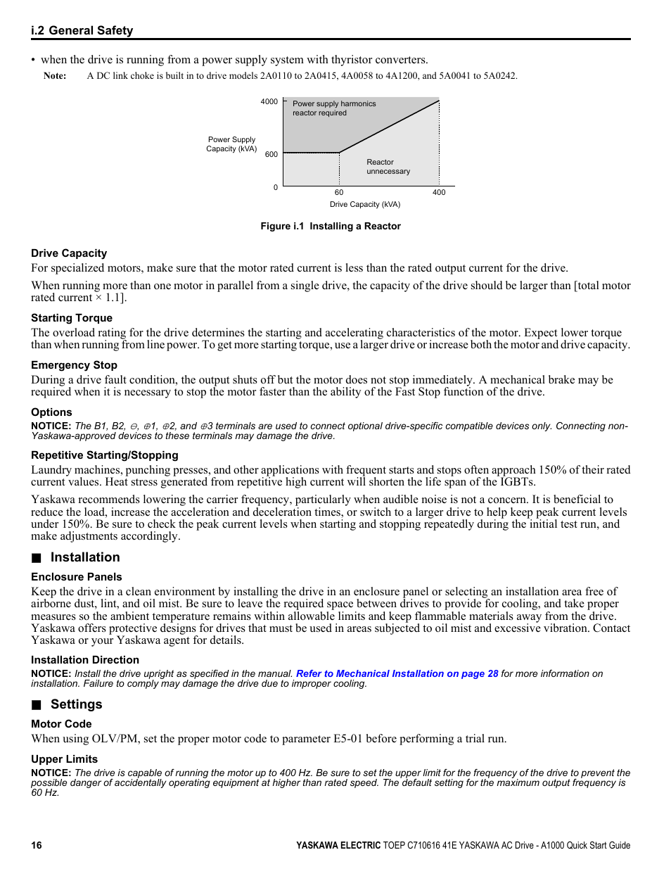 Yaskawa CIMR-AU 200V Drives User Manual | Page 16 / 374
