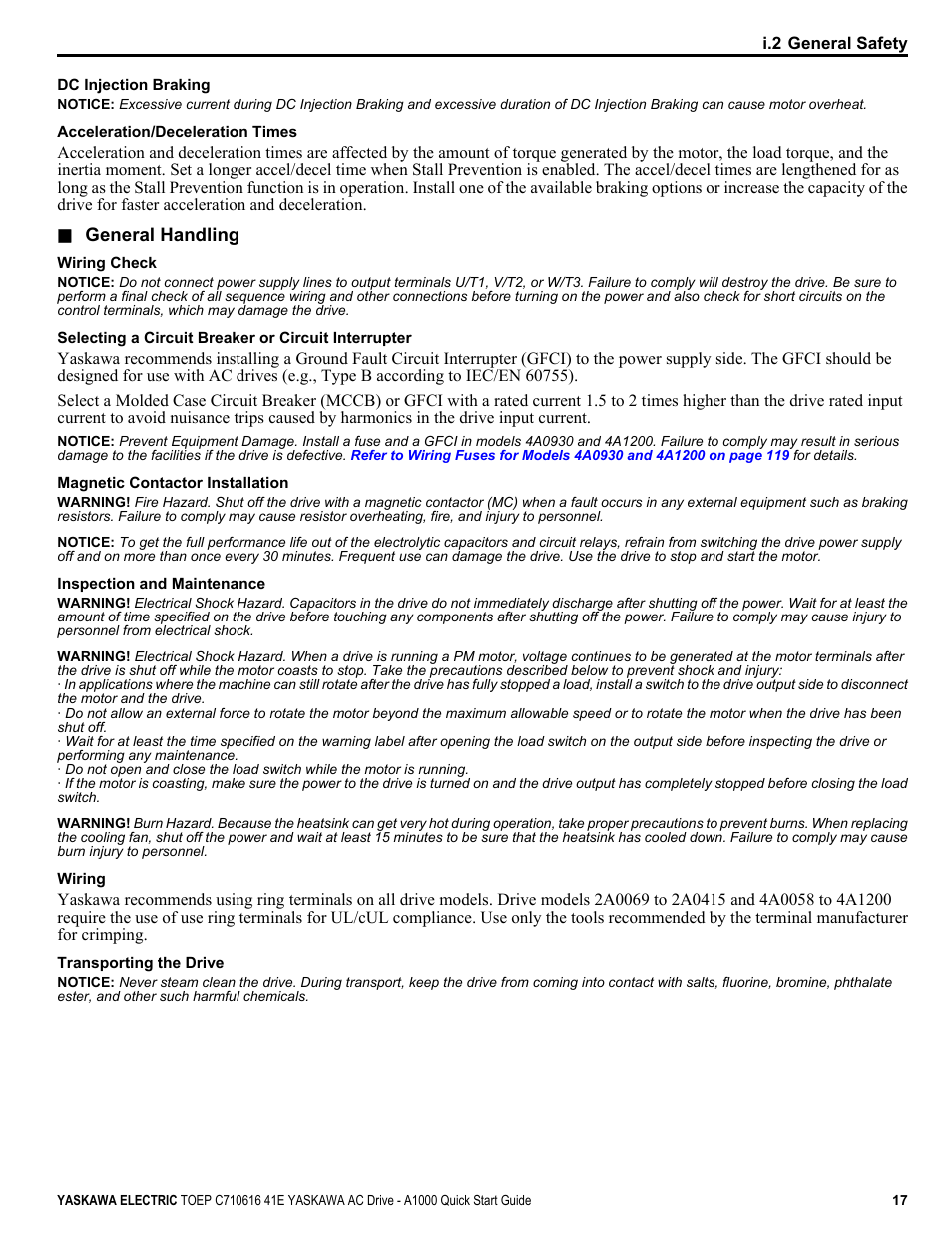 Yaskawa CIMR-AU 200V Drives User Manual | Page 17 / 374