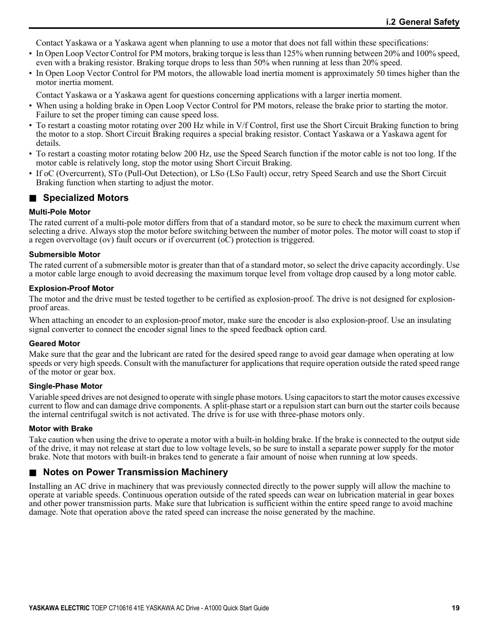 Yaskawa CIMR-AU 200V Drives User Manual | Page 19 / 374
