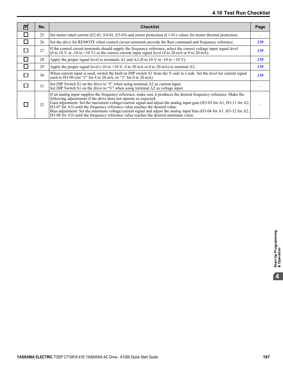 Yaskawa CIMR-AU 200V Drives User Manual | Page 197 / 374