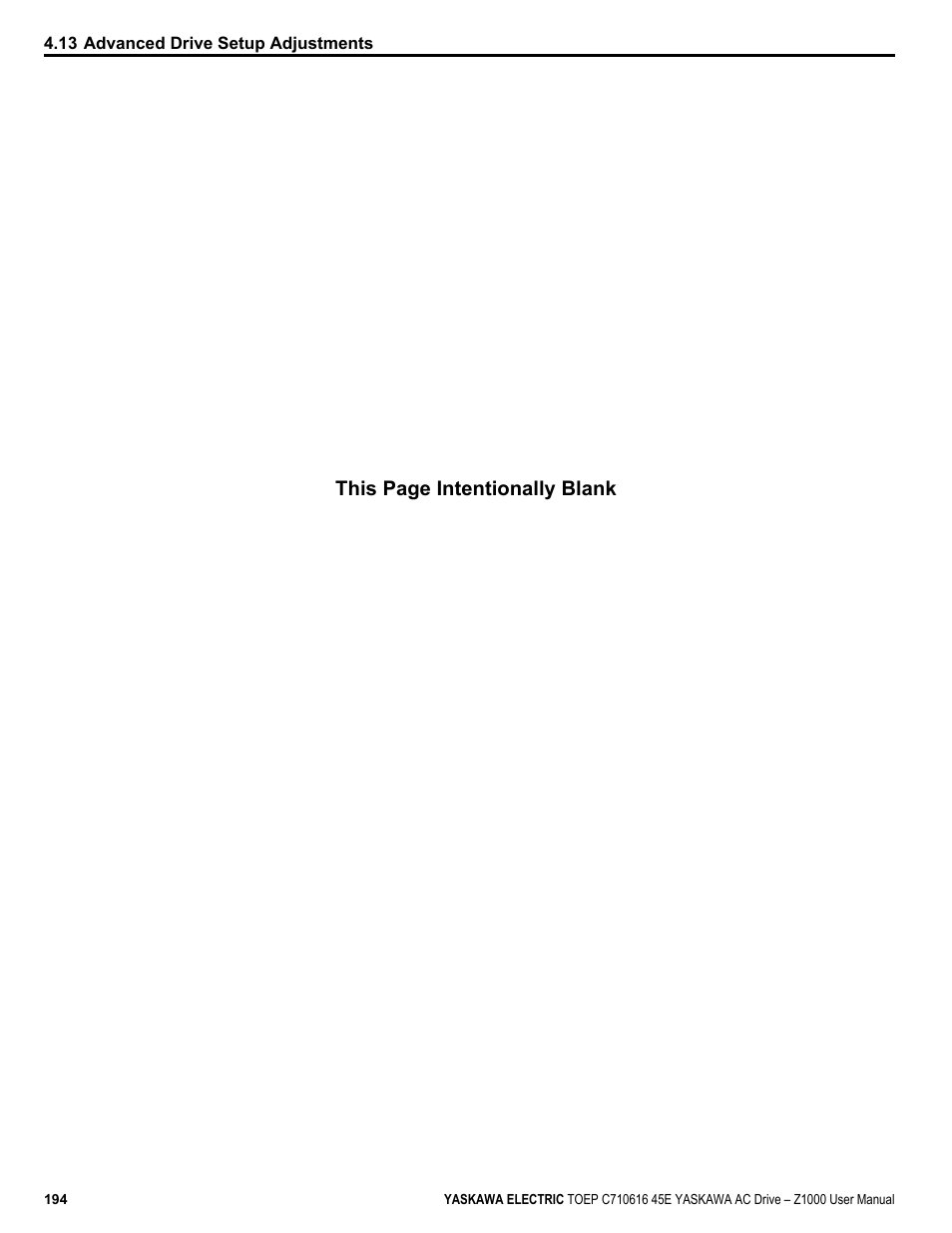 This page intentionally blank | Yaskawa AC Drive Z1000 User Manual | Page 194 / 395