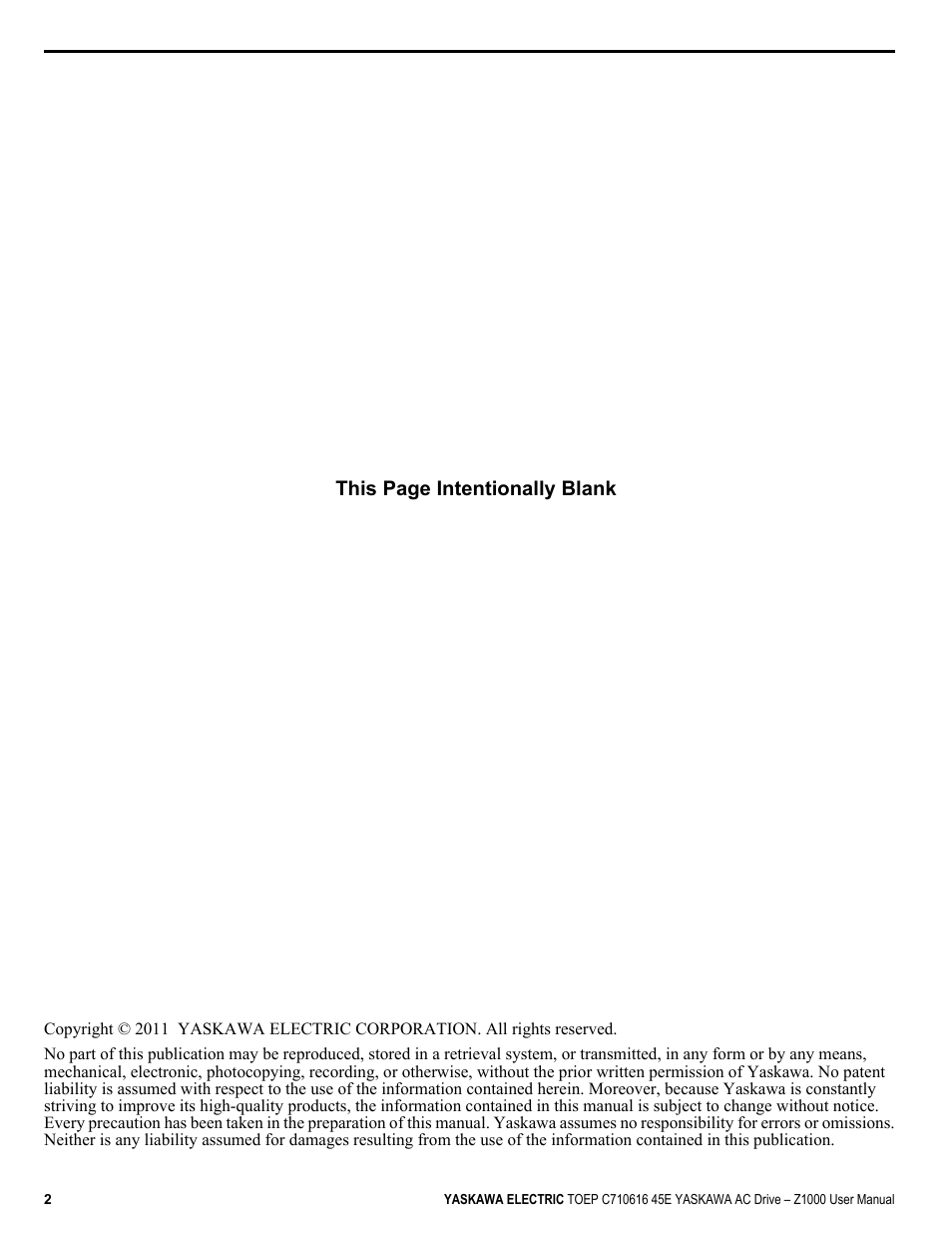 Yaskawa AC Drive Z1000 User Manual | Page 2 / 395