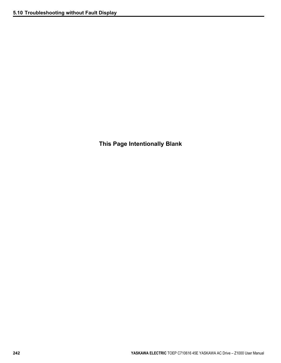 This page intentionally blank | Yaskawa AC Drive Z1000 User Manual | Page 242 / 395