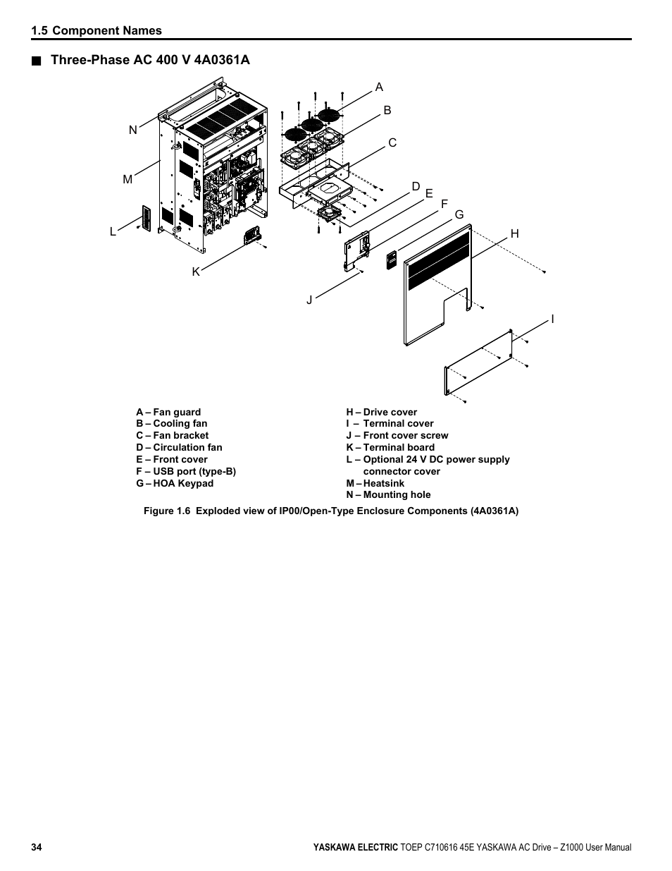 Yaskawa AC Drive Z1000 User Manual | Page 34 / 395