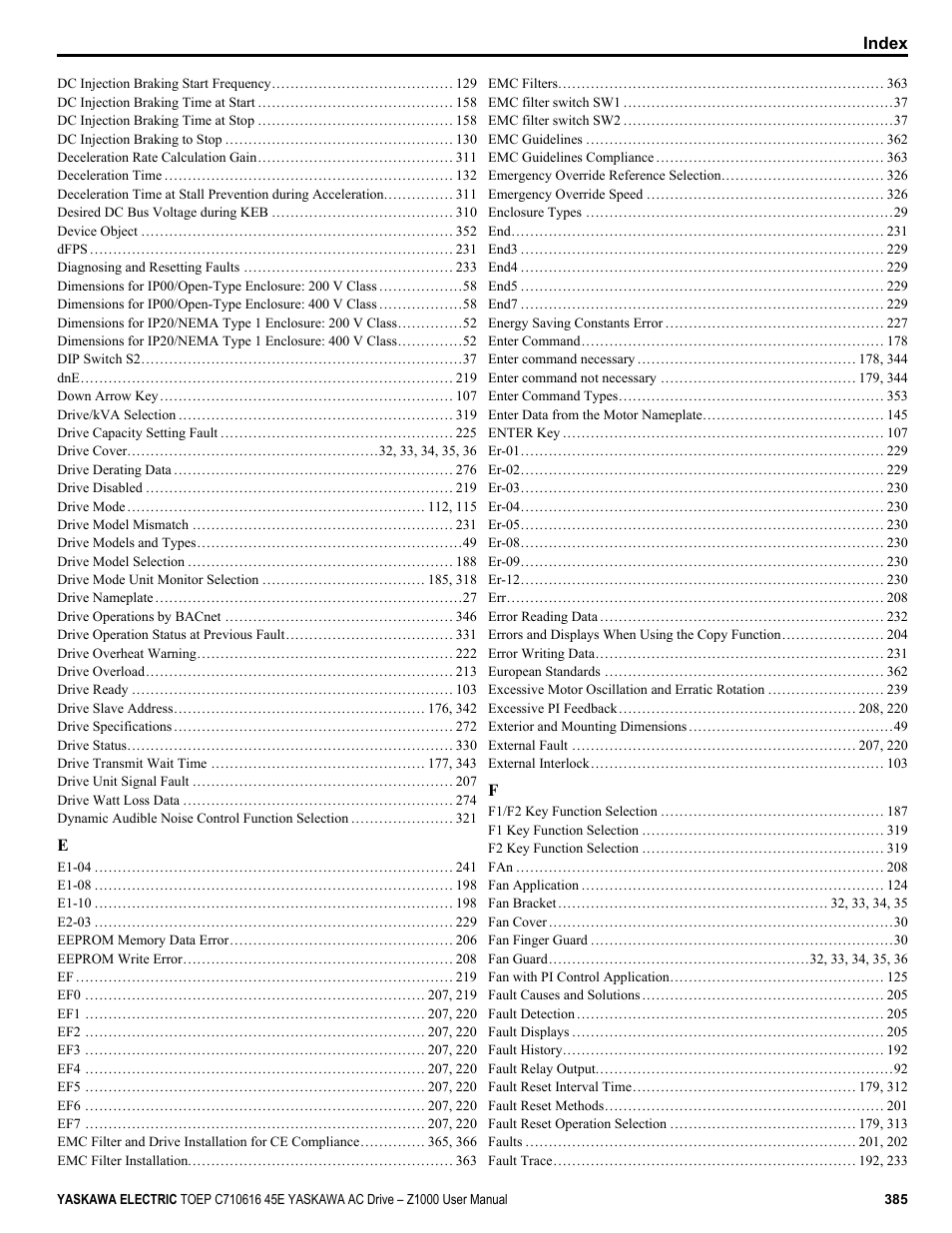 Yaskawa AC Drive Z1000 User Manual | Page 385 / 395