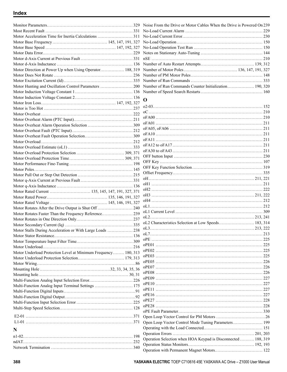 Yaskawa AC Drive Z1000 User Manual | Page 388 / 395