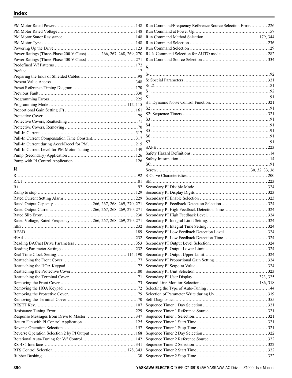 Yaskawa AC Drive Z1000 User Manual | Page 390 / 395