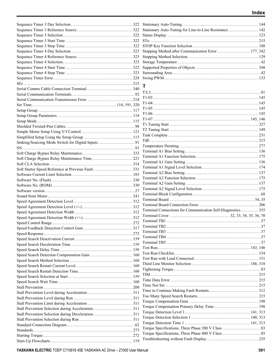 Yaskawa AC Drive Z1000 User Manual | Page 391 / 395