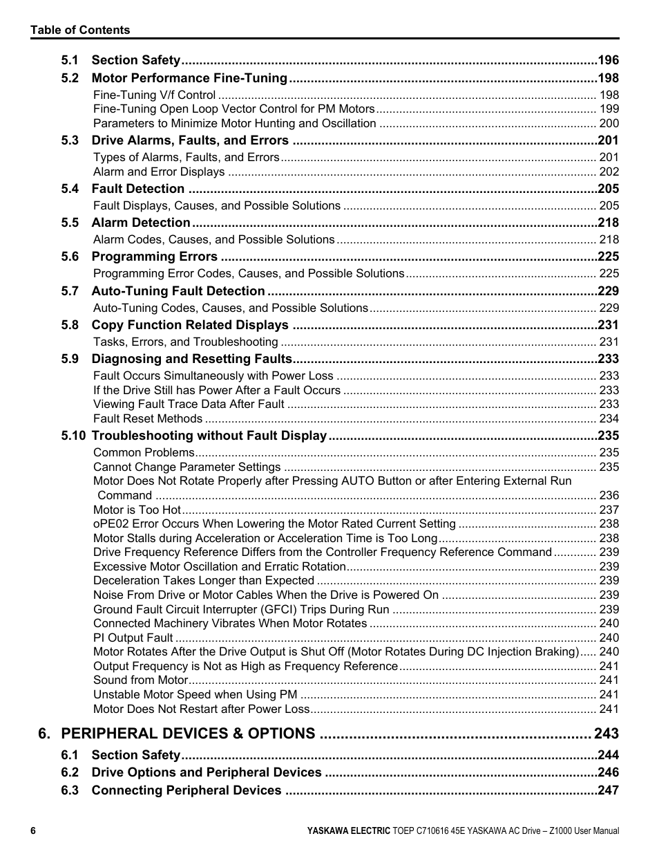 Peripheral devices & options | Yaskawa AC Drive Z1000 User Manual | Page 6 / 395