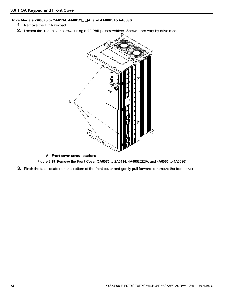 Yaskawa AC Drive Z1000 User Manual | Page 74 / 395