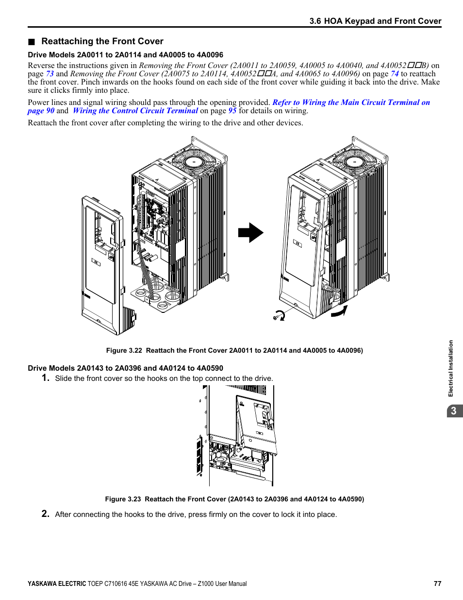 Yaskawa AC Drive Z1000 User Manual | Page 77 / 395