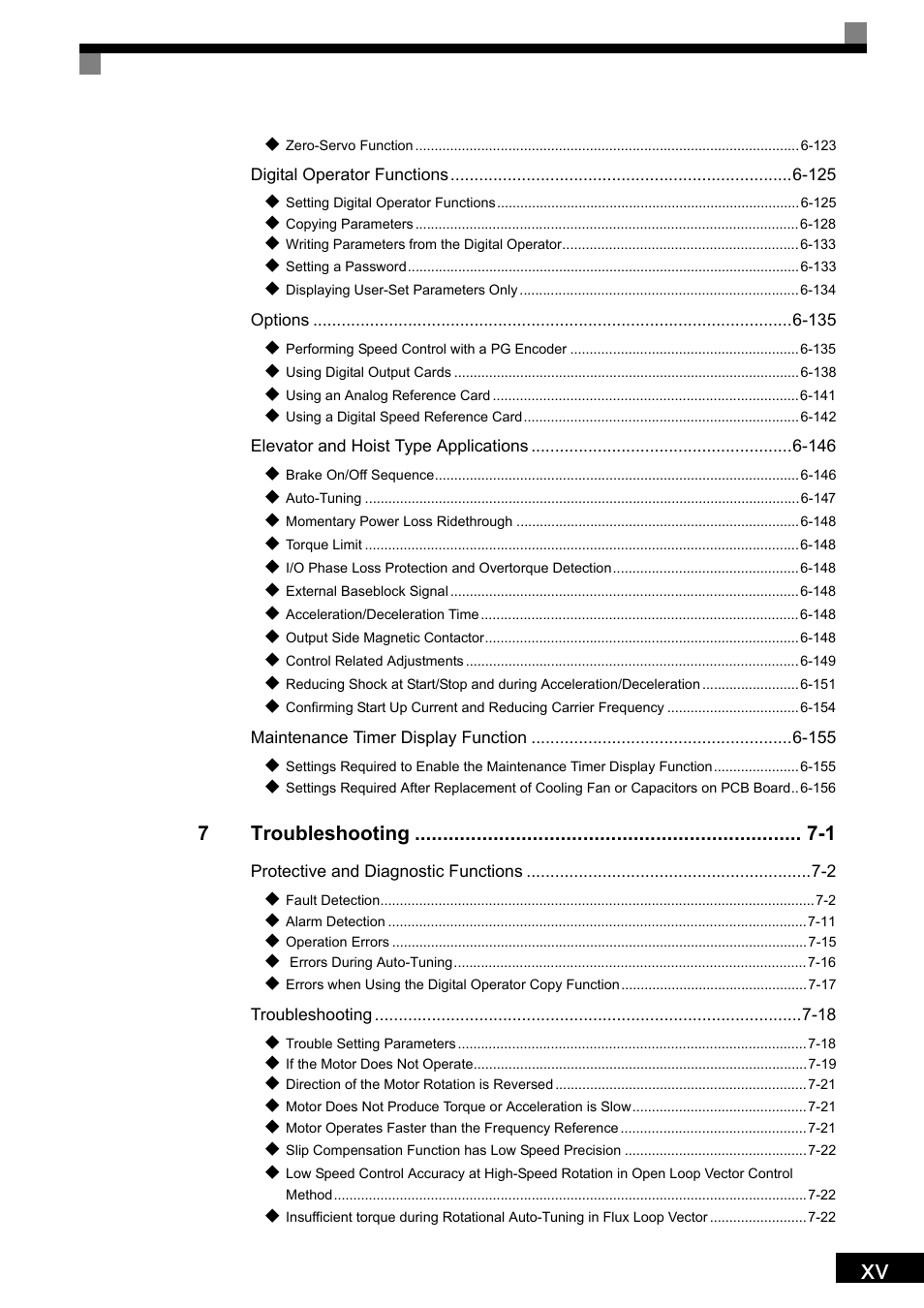 7troubleshooting -1 | Yaskawa Matrix Converter User Manual | Page 17 / 398