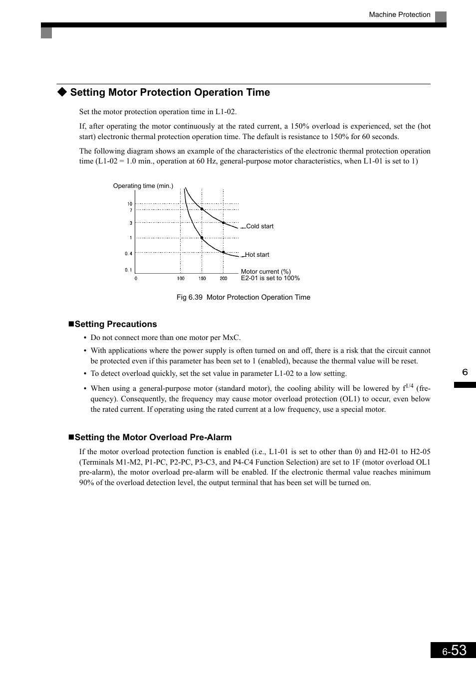 Setting motor protection operation time | Yaskawa Matrix Converter User Manual | Page 218 / 398