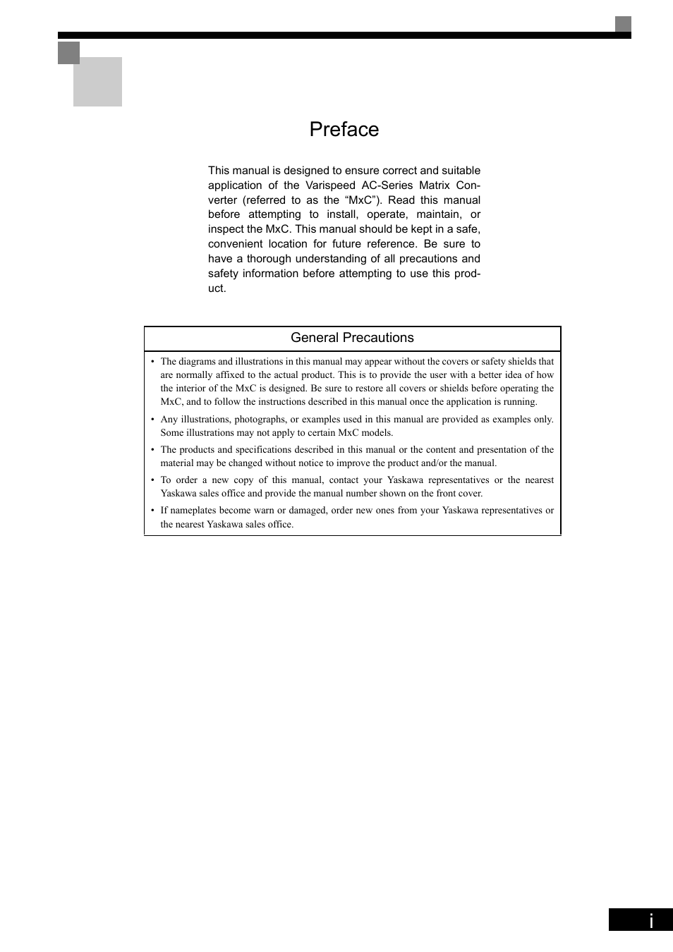 Ipreface | Yaskawa Matrix Converter User Manual | Page 3 / 398