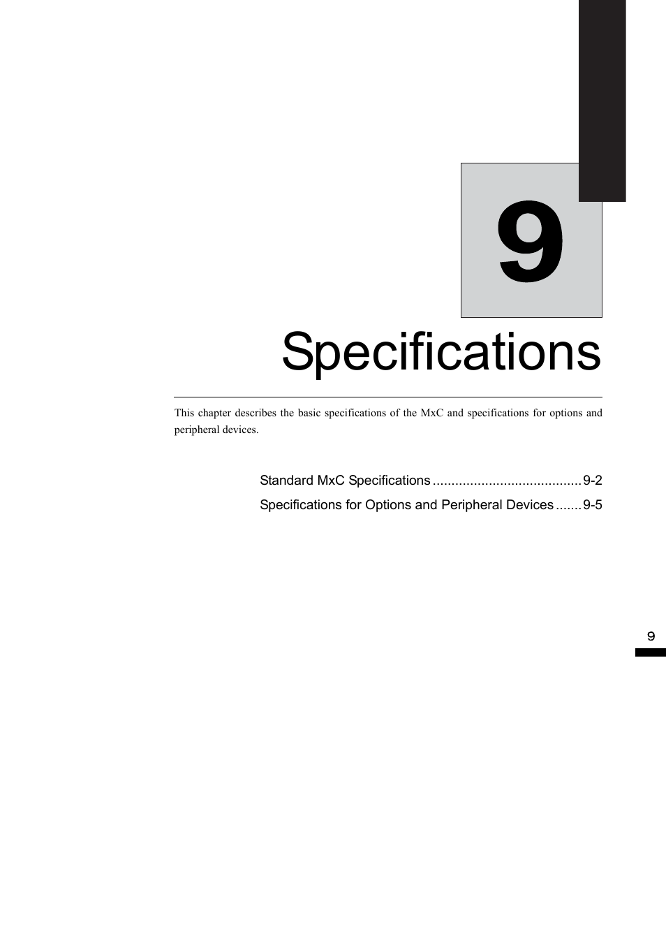 9 specifications, Specifications | Yaskawa Matrix Converter User Manual | Page 364 / 398