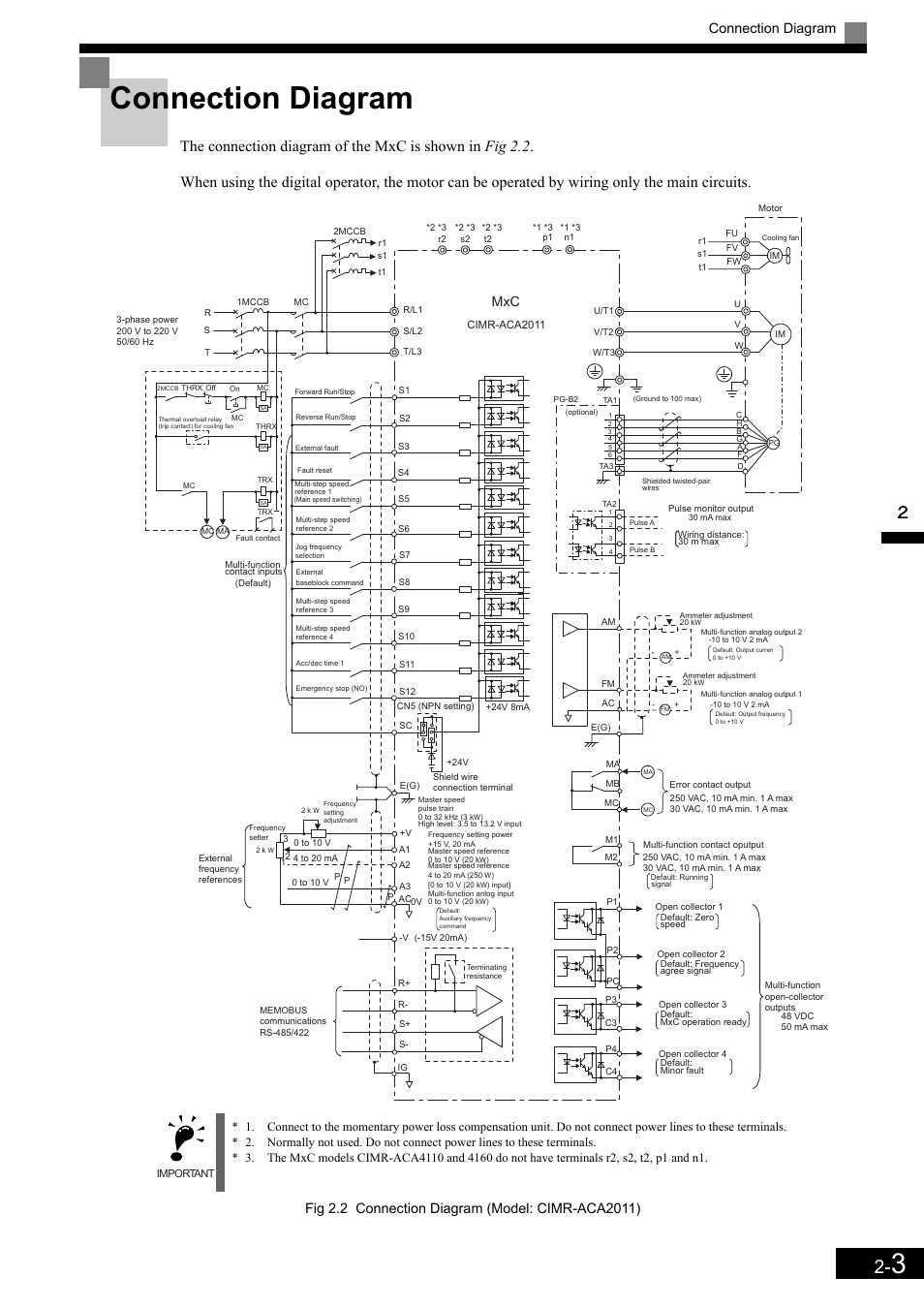 Connection diagram | Yaskawa Matrix Converter User Manual | Page 37 / 398