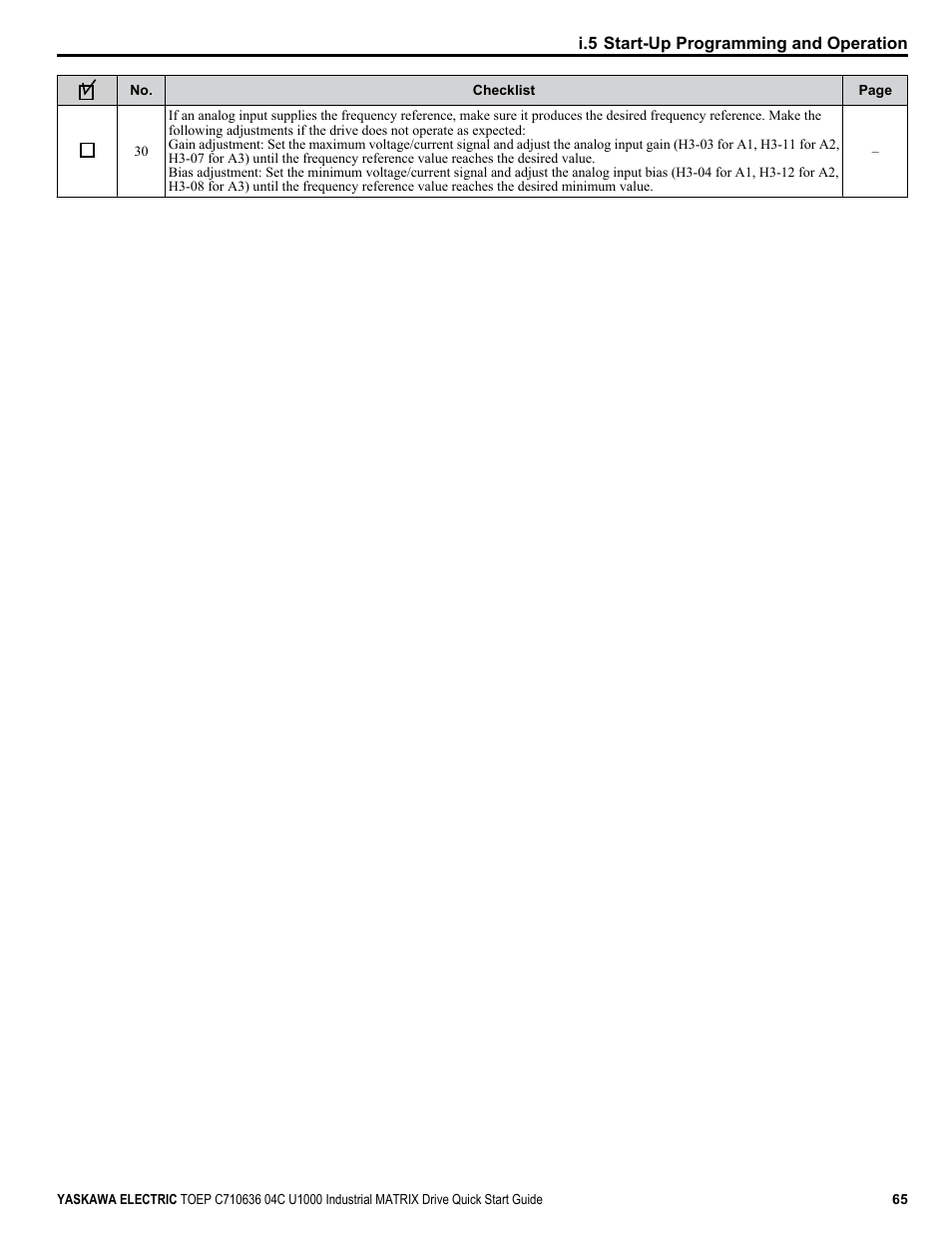 Yaskawa U1000 Industrial MATRIX Drive User Manual | Page 65 / 94