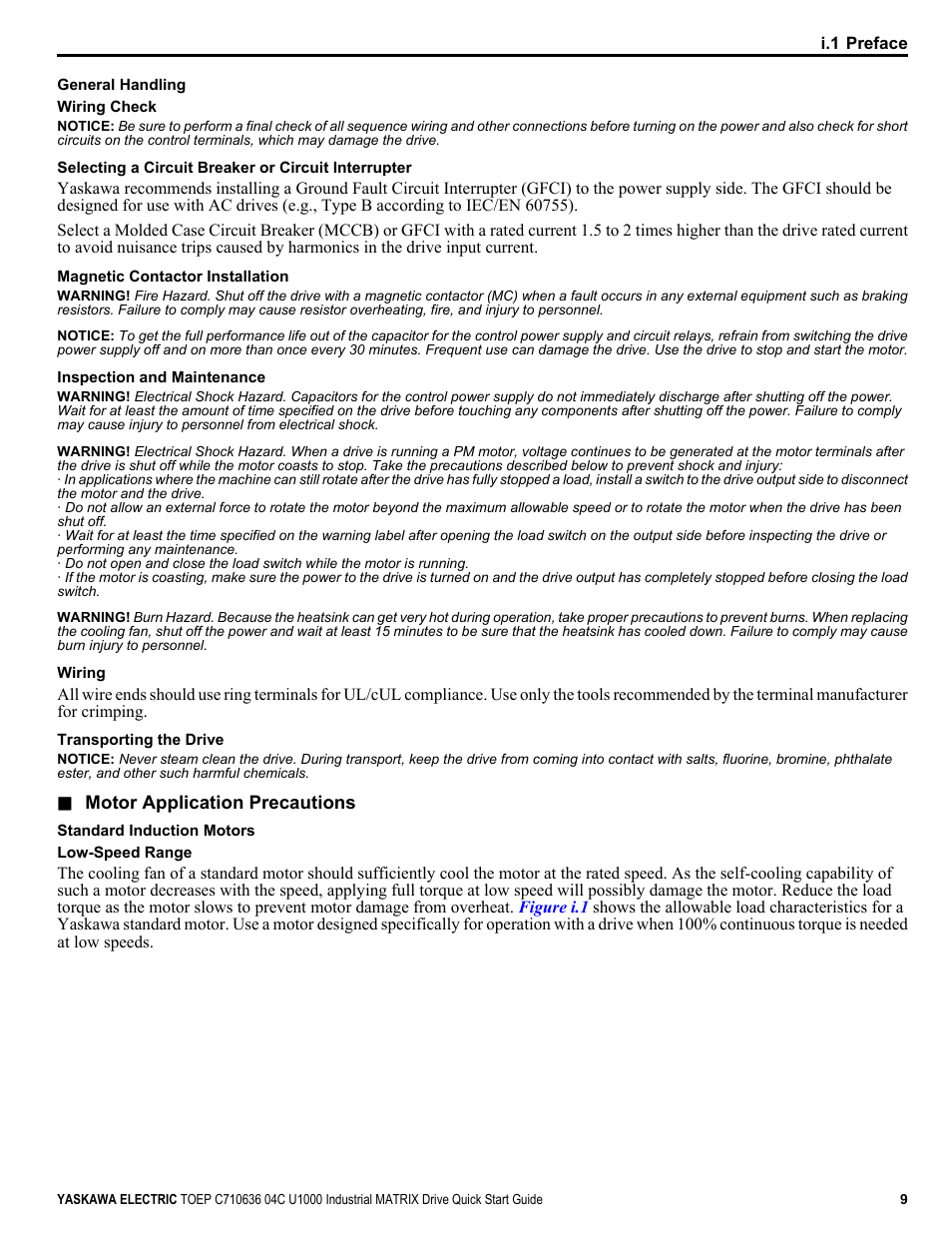 Yaskawa U1000 Industrial MATRIX Drive User Manual | Page 9 / 94