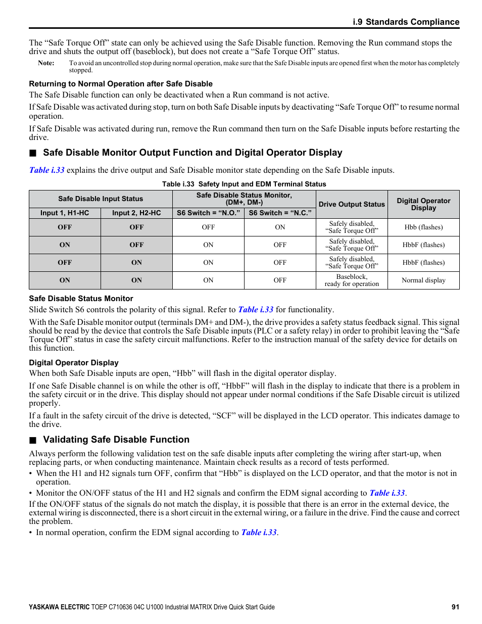 Yaskawa U1000 Industrial MATRIX Drive User Manual | Page 91 / 94