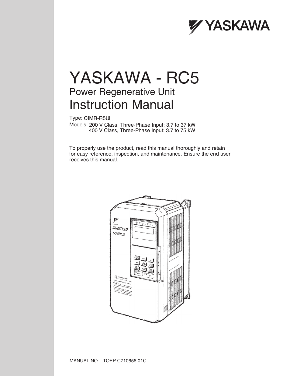 Yaskawa RC5 Converter User Manual | 69 pages