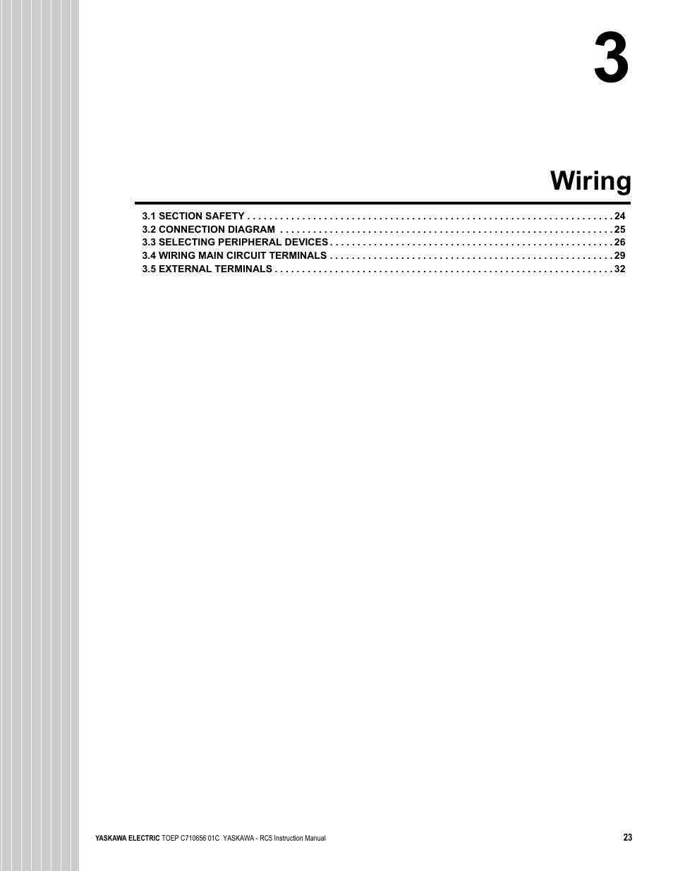 Wiring | Yaskawa RC5 Converter User Manual | Page 23 / 69